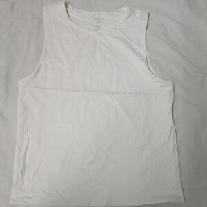 Women's White Nylon SLEEVELESS Top